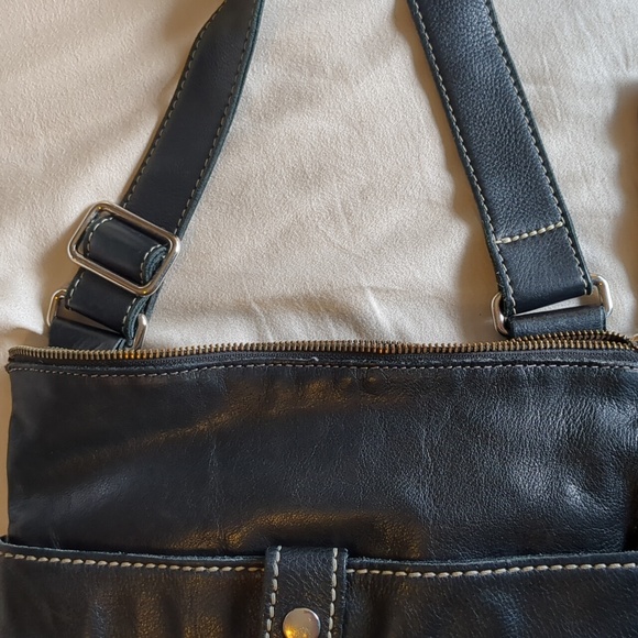 Vintage 90s Roots Venetian Village Prince Tribe Pebbled Leather Crossbody Black - Picture 16 of 16
